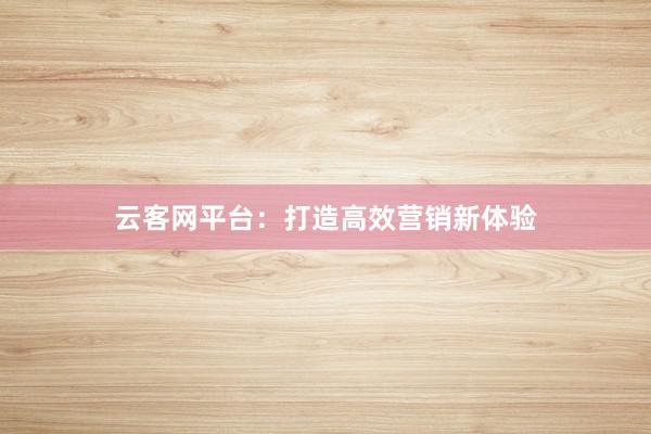 云客网平台：打造高效营销新体验
